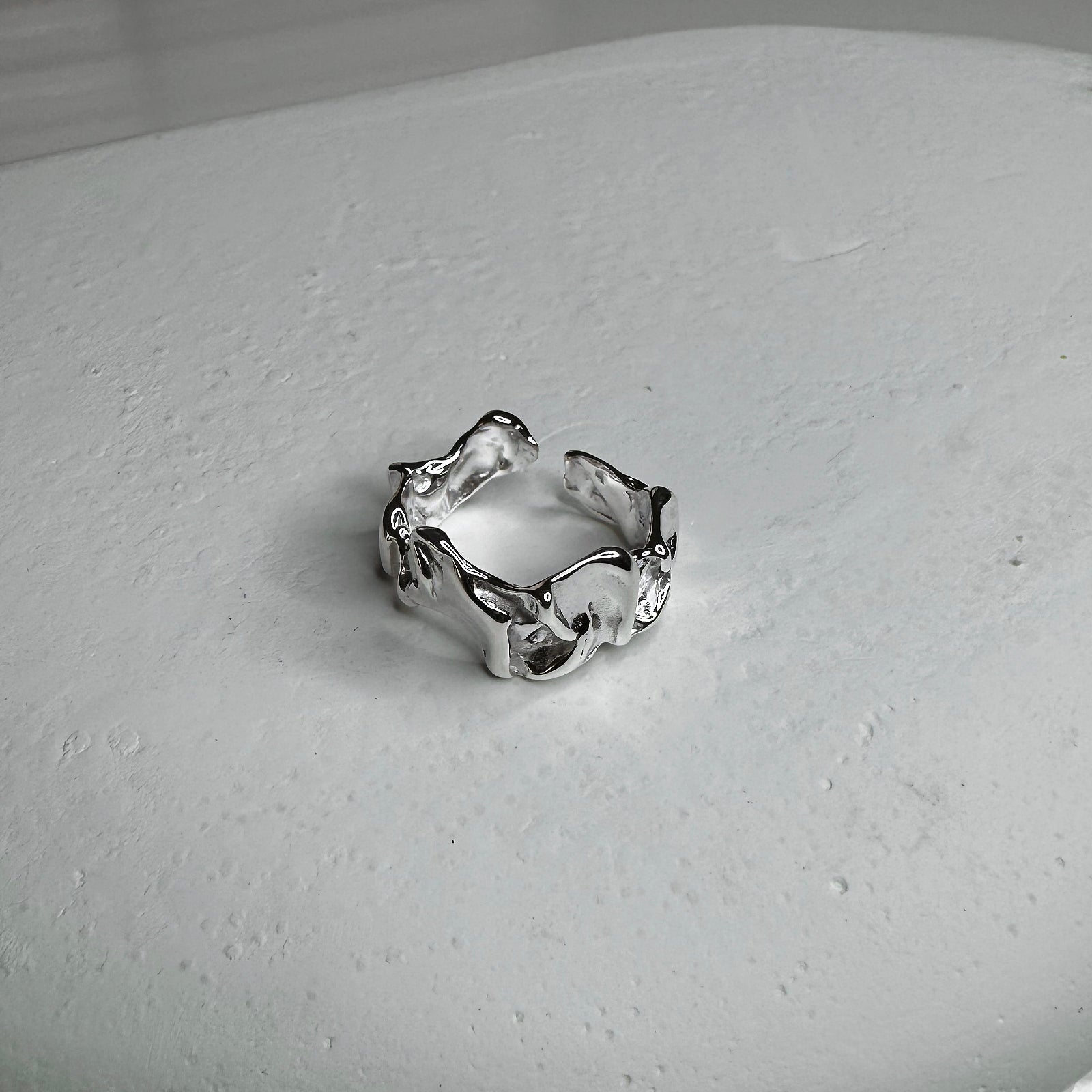 Front View of Abstract Wrinkle Ring