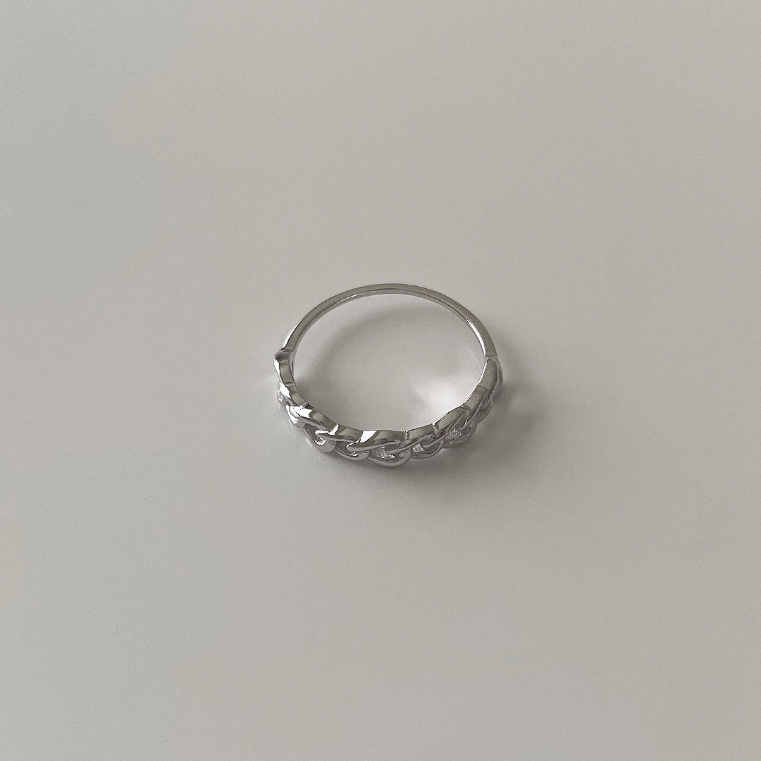 Top view of CHESI 925 sterling silver Half Chain Ring