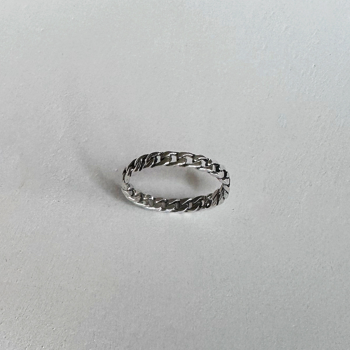 CHESI 925 sterling silver Thin Cuban Ring top view